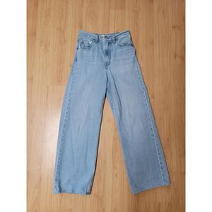 Levi's Premium High Loose Wide Leg Jeans Women's Size 26 High Rise Denim Small